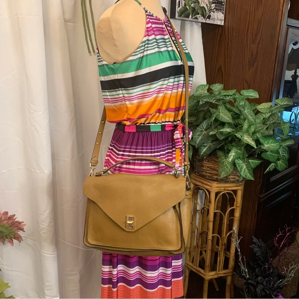 ❤️Price Drop❤️HP⭐️❤️Rebecca Minkoff Tan Leather Messenger Satchel - Picture 3 of 16